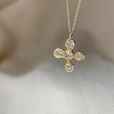 Light Luxury Floral Cross Pendant Delicate Zircon – Jewelry Gift Ideas — 4