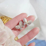Micro Set Zircon Full Diamond Opal Butterfly Stud – Meaningful Gifts — 2