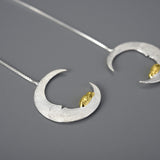 Simple Design Lazy Puppy Women's Ear Line Moon Dog – Dog Lover Gifts — 4