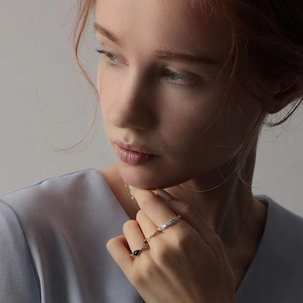 925 Silver Gilded Three Piece Vintage Women's Ring – Gifts for Her — 1