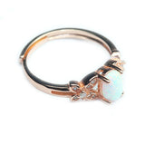Rose Gold Ring White Opal Colorful – Holiday Gift Ideas — 4