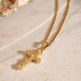 Stainless Steel Diamond Cross Necklace High Sense – Jewelry Gift Ideas — 6