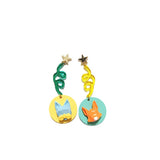 Cute Orange Blue Little Fox Resin 925 Silver – Small Gift Ideas — 3