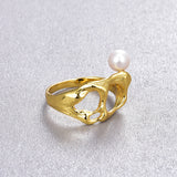 Irregular Cutout S925 Silver 18k Gold Plated Pearl – Meaningful Gifts — 4