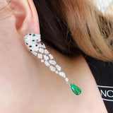 Vintage Green Gem Earrings With Diamonds – Special Occasion Gifts — 3