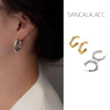 Women's Metal Woven Twisted Curling Earrings – Gifts for Her — 3
