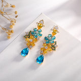 Flower Waterdrop Butterfly Colored Zircon Earrings – Birthday Gifts — 5