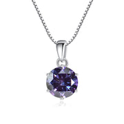 925 Silver Inlaid Round Moissanite Necklace – Jewelry Gift Ideas — 4