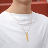 Steel Bar Pendant Titanium Steel Double-layer – Jewelry Gift Ideas — 5