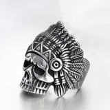 Vintage Fashion Indian Feather Skull Head Ring – Stylish Gifts — 2