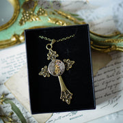 Vintage Steampunk Gear Cross Pendant Necklace – Jewelry Gift Ideas — 1