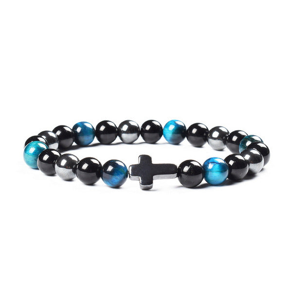 Colorful Tigereye Cross Agate Bracelet – Jewelry Gift Ideas — 1
