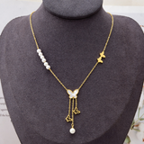 Double-layer Necklace Smooth Tassel Pendant – Jewelry Gift Ideas — 1