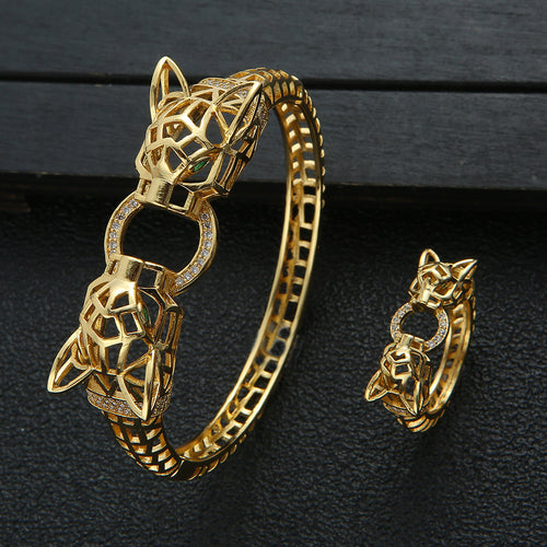 Animal Head Bite Ring Inset Zircon Bracelet – Jewelry Gift Ideas — 1