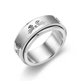 Stars And Moon Titanium Steel Rotatable Ring – Gift Ideas — 7
