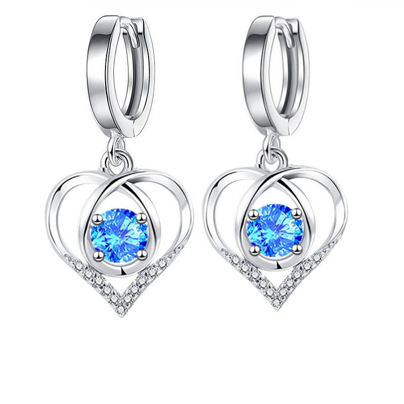 Silver Plated Heart With Dream Buckle Drop Earrings – Everyday Gifts — 1