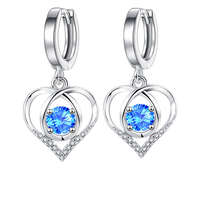 Silver Plated Heart With Dream Buckle Drop Earrings – Everyday Gifts — 1