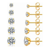 316L Stainless Steel Zircon Four Claw Stud – Holiday Gift Ideas — 6