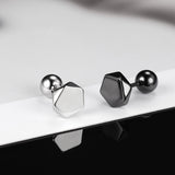 Men's Sterling Silver Geometric Spiral Earrings – Gifts for Him — 6
