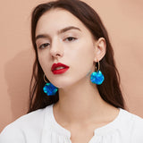 Blue Flower Ball Circled Earrings – Stylish Gifts — 4