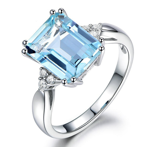 Carat Topaz Engagement Ring Colored Sapphire Ring – Gifts for Couples — 2