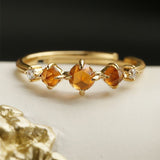 Retro French Palace Inlaid Orange Garnet Zircon Ring – Gifts for Her — 5