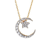 Women's Sterling Silver Two-color Pentagram Moon – Jewelry Gift Ideas — 3