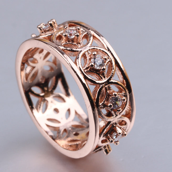 Simple Ring Luxury Domineering Rose Gold Full Diamond – Gift Ideas — 1