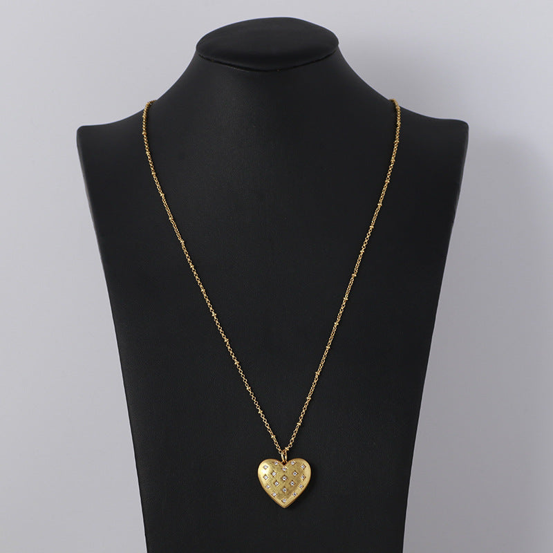 Love Inlaid Small Diamond Long Necklace Female – Jewelry Gift Ideas — 1