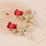 Fashion Three-dimensional Rose Earrings Personalized – Stylish Gifts — 5