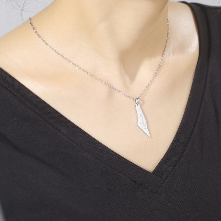 Titanium Steel Corrosion Israel Map Ancient Text – Jewelry Gift Ideas — 1