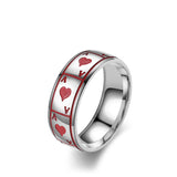 Lucky Of Spades Titanium Steel Ring Magic Playing – Unique Gift Ideas — 7