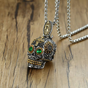 Titanium Steel Ghost Head Pendant Men's Green Eye – Jewelry Gift Ideas — 1