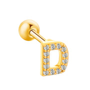 Inlaid Zircon 26 English Letters Ear Bone Stud – Meaningful Gifts — 13