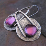 RETRO Geometric Disc Purple Earrings – Gift Ideas — 1