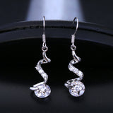 Purple Zircon Spiral Ear Hook Earrings – Small Gift Ideas — 1