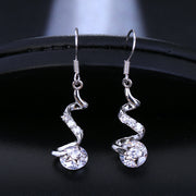 Purple Zircon Spiral Ear Hook Earrings – Small Gift Ideas — 1