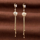 Temperament And Fashionable Tassel Long Pearl Earrings – Gifts for Her — 3