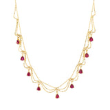 Gold-plated Lace Tassel Imitation Ruby Vintage – Jewelry Gift Ideas — 4