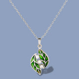 Green Leaf Epoxy Pendant Women's Micro Diamond – Jewelry Gift Ideas — 1