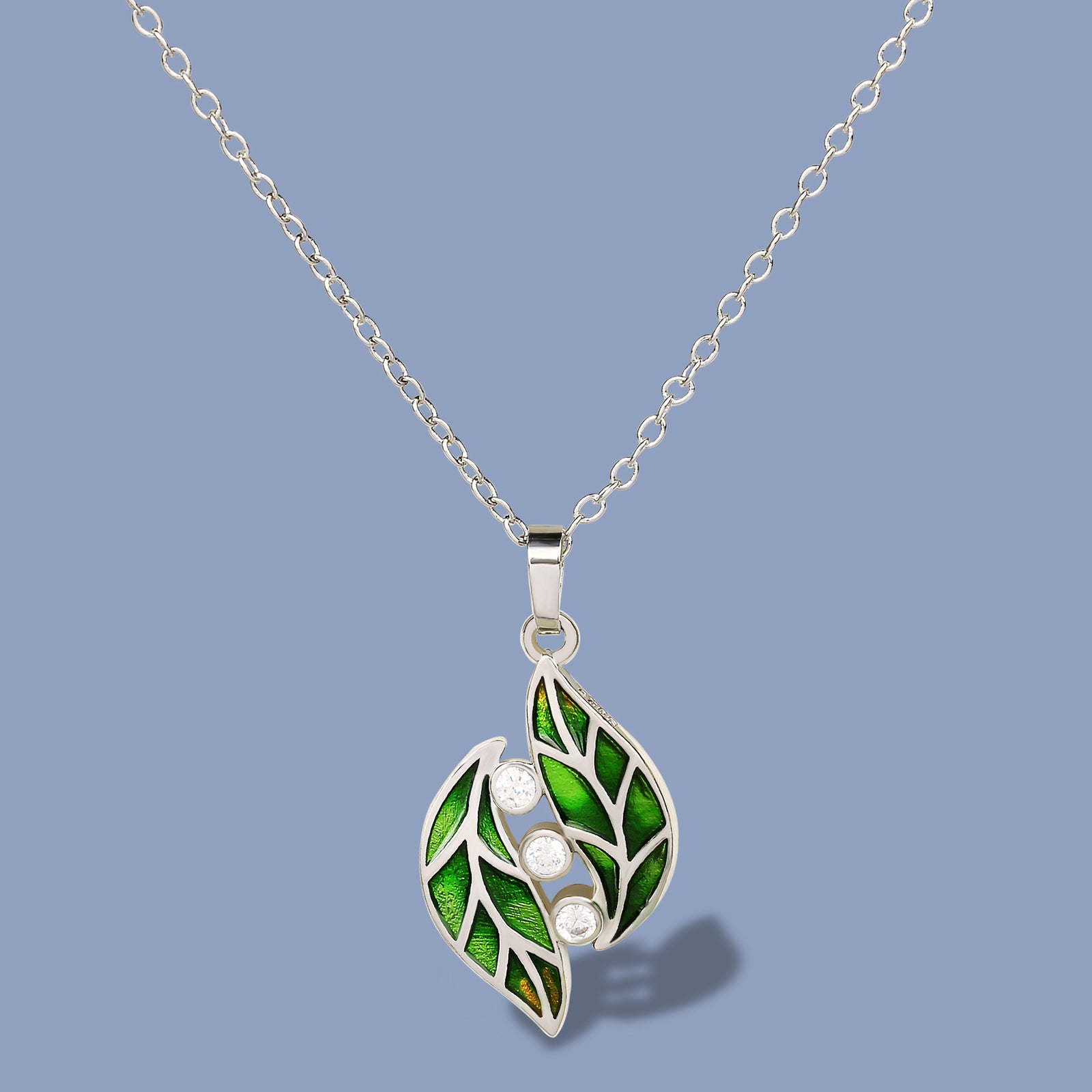Green Leaf Epoxy Pendant Women's Micro Diamond – Jewelry Gift Ideas — 1