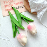 S925 Silver Long Tulip Flower Girl Earrings – Gifts for Kids — 7