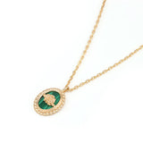 Gold Plated Natural Malachite Necklace – Jewelry Gift Ideas — 2