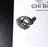 S925 Sterling Silver Emerald Diamond Snake Ring – Holiday Gift Ideas — 3