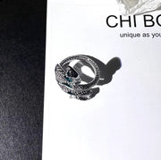 S925 Sterling Silver Emerald Diamond Snake Ring – Holiday Gift Ideas — 3