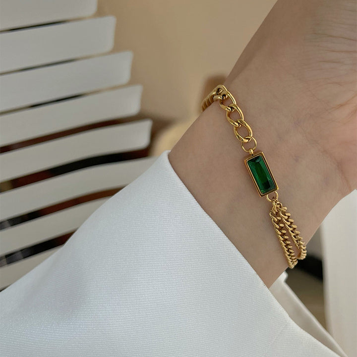 Women's Niche Design Emerald Temperament Bracelet – Jewelry Gift Ideas — 1