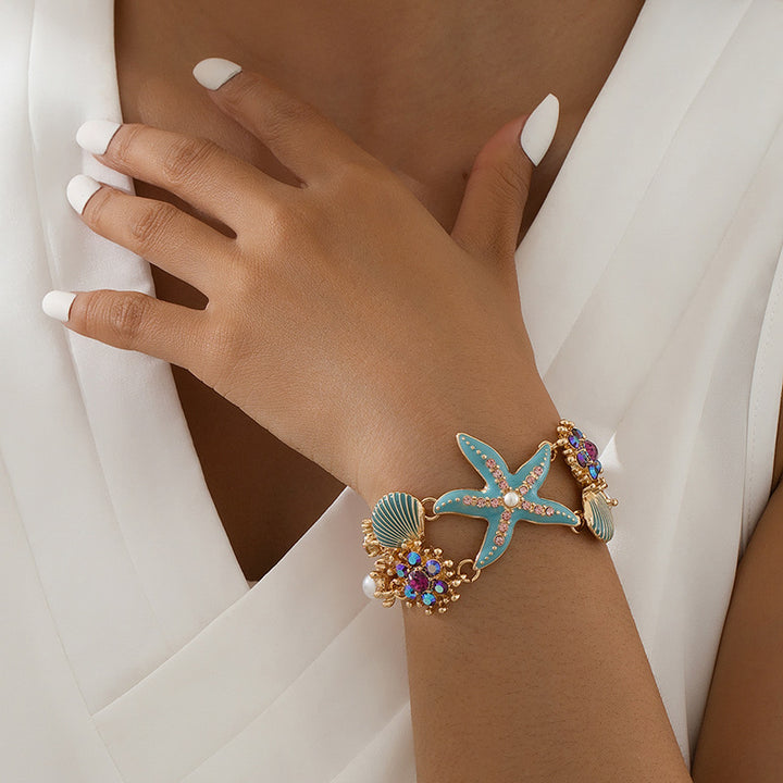 Beach Ocean Starfish Shanhu Bracelet Rhinestone – Jewelry Gift Ideas — 1