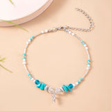 Fashion Blue Irregular Resin Stone Beaded Anklet – Stylish Gifts — 5