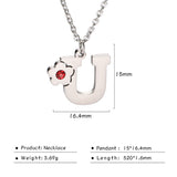 Flower Rhinestone-encrusted 26 Letter Necklace – Jewelry Gift Ideas — 10