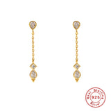 Sterling Silver Tassel Chain Diamond Earrings – Practical Gifts — 3